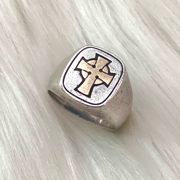 Vintage 14k James Avery Celtic cross ring men’s 9.5 - Picture 6 of 13